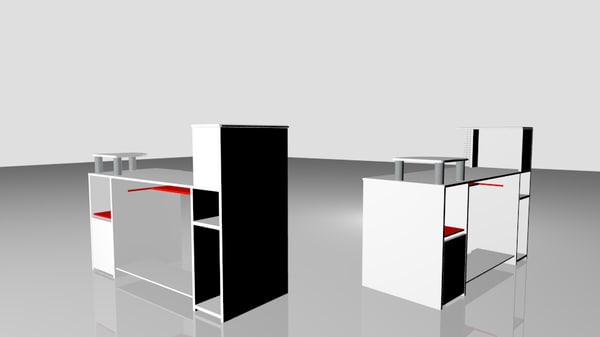 3d model computer office - Computer office-Table 3D Model... by blendmax
